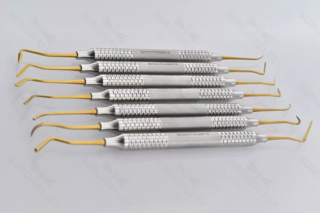 Gold Plated Restorative Composite Filling Instruments Set Of 5 Pieces