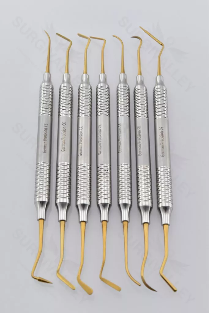 Gold Plated Restorative Composite Filling Instruments Set Of 5 Pieces