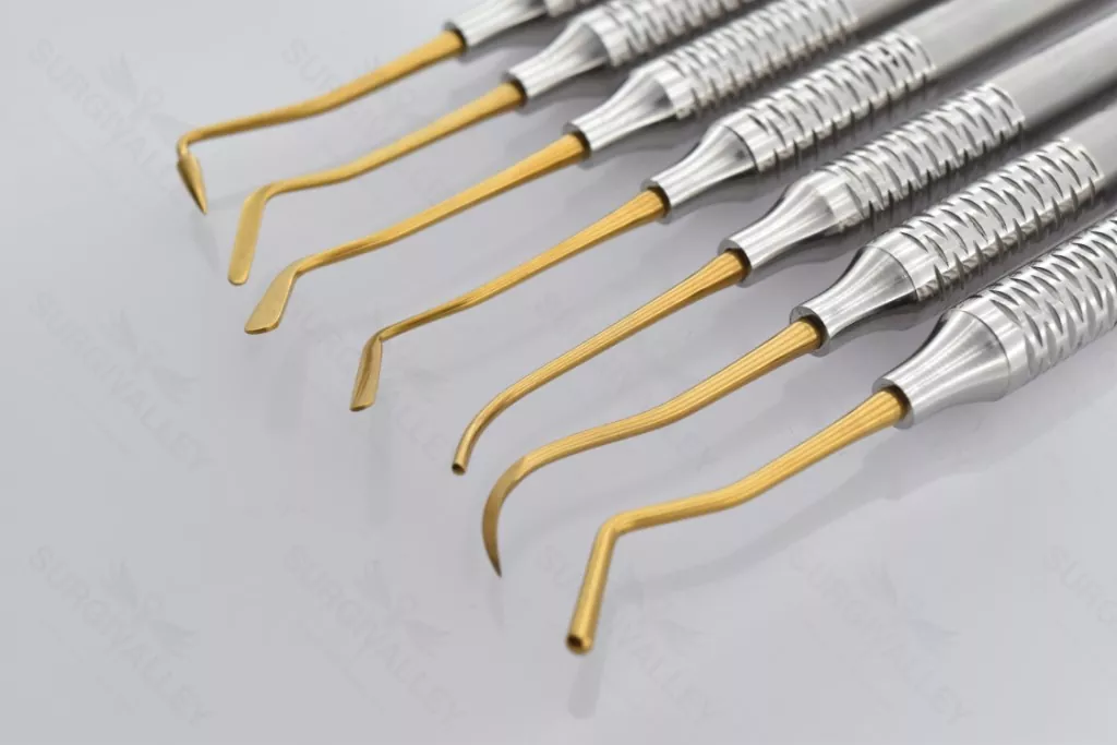 Gold Plated Restorative Composite Filling Instruments Set Of 5 Pieces
