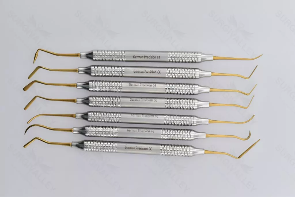 Gold Plated Restorative Composite Filling Instruments Set Of 5 Pieces