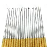 Rhoton Micro Dissector Set 20 Pieces with Gold Neurosurgery Surgical Instruments