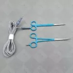 Monopolar Artery Forceps &amp; Metzenbaum Scissor Curved With Silicon Cord 3 Meter