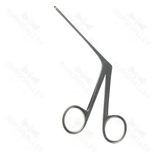 Hough Micro Forceps Angled To Left Oval Cup Satin Finish Tip To Shoulder 70mm – surgivalley (SV-10-2647)